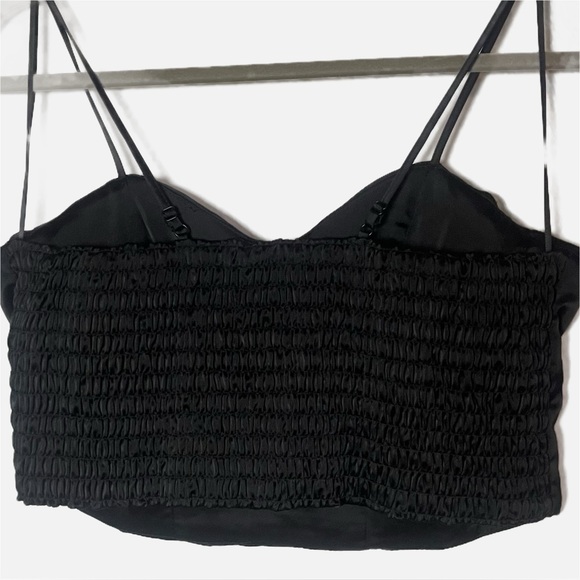 Sincerely Jules black y2k goth faux silk bustier corset crop top size large - Picture 2 of 4